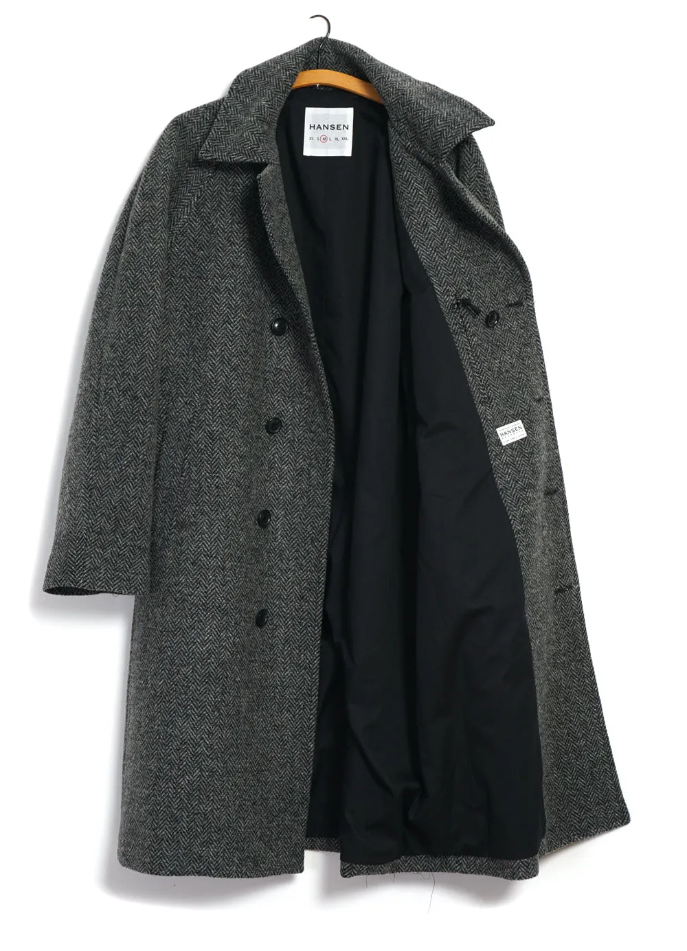 SIGURD 28-59-5 | Long Lined Wool Coat | Grey Tweed