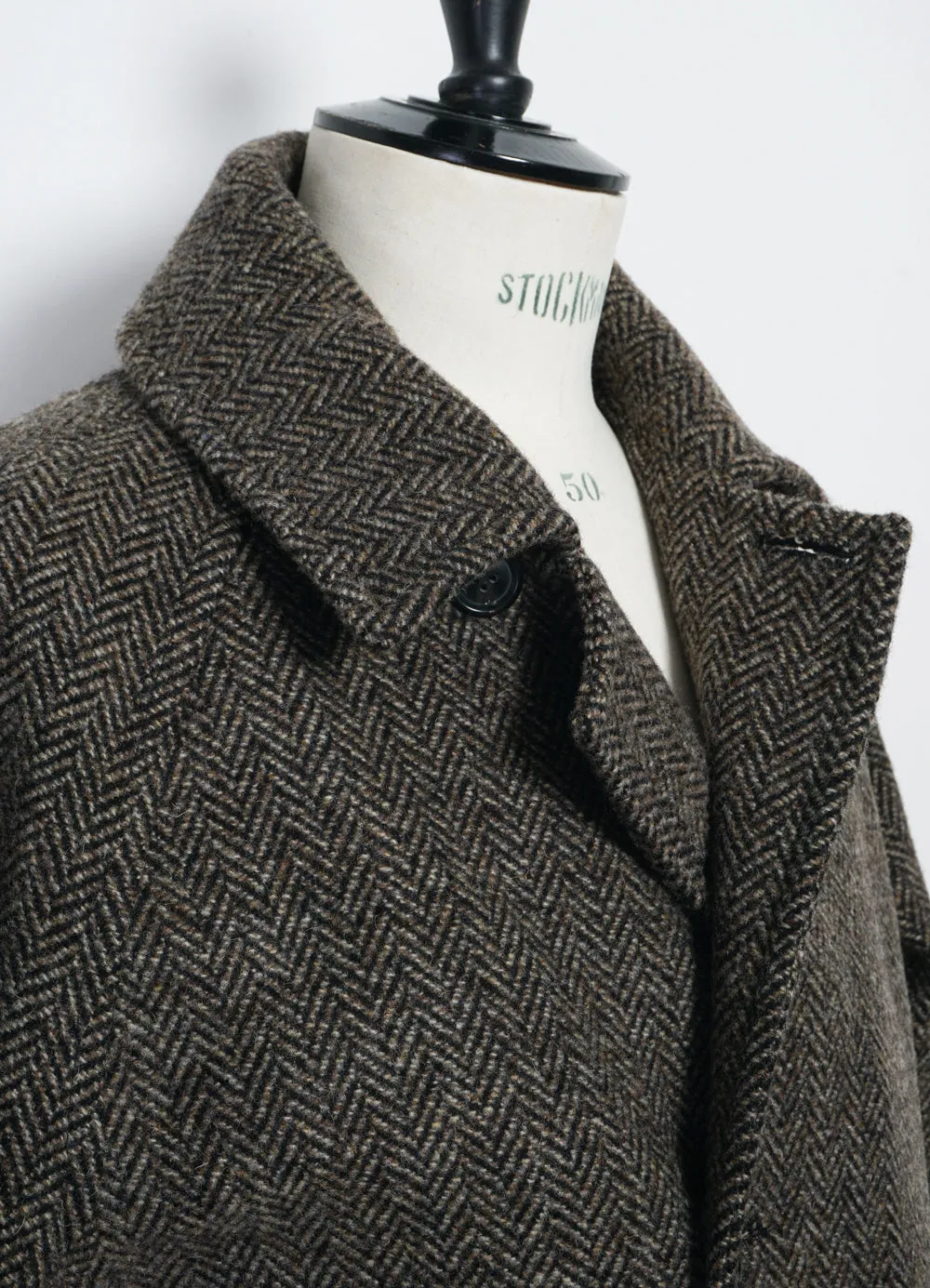 SIGURD | Long Lined Wool Coat | Brown Tweed