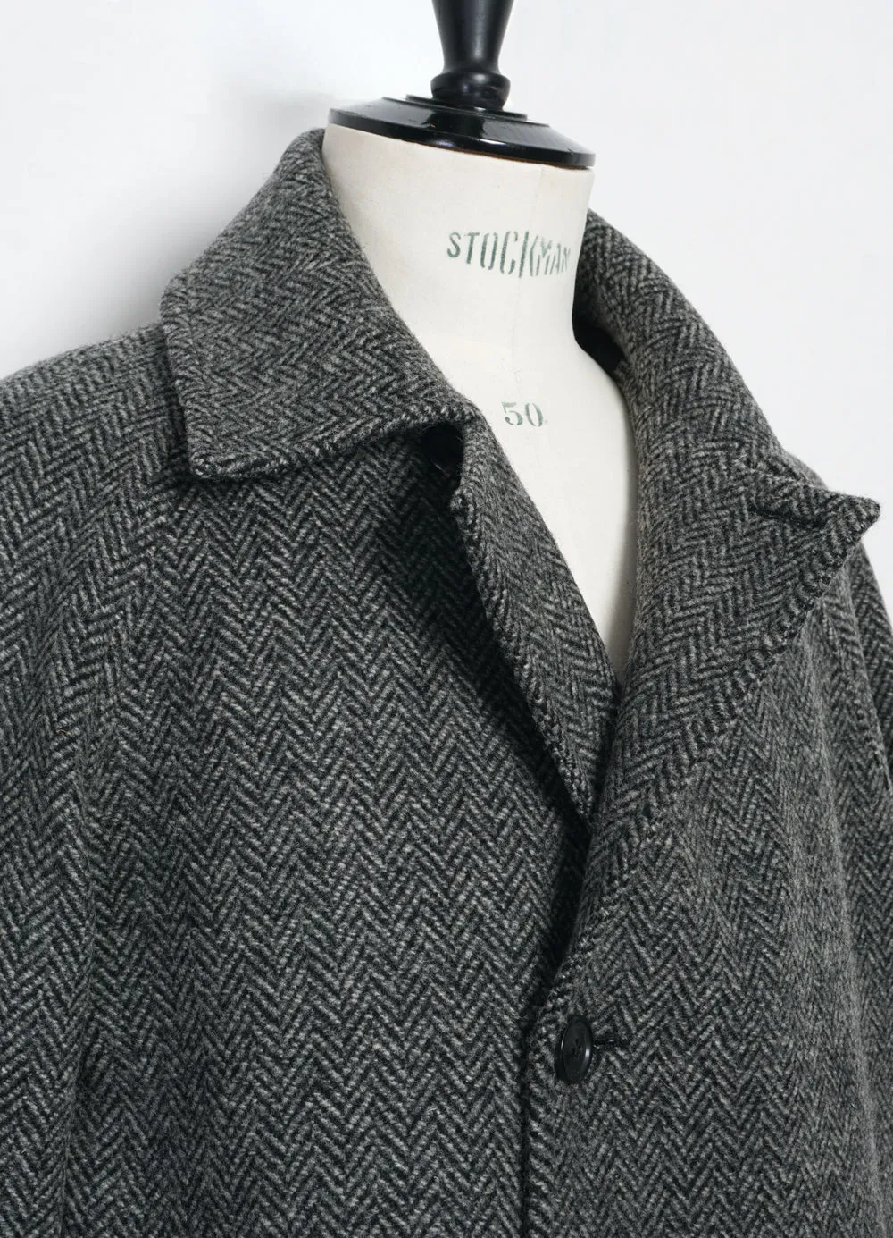 SIGURD Wool Lined Long Coat | Grey Tweed