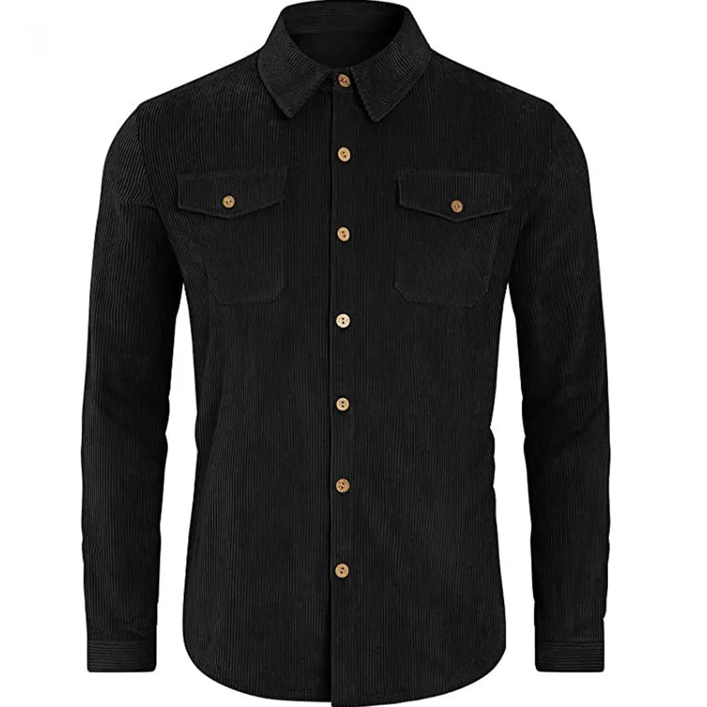 Solid Fashion Corduroy Pocket Jacket