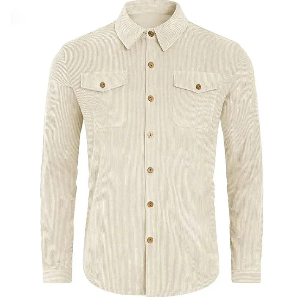 Solid Fashion Corduroy Pocket Jacket