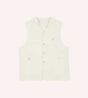 St. JOHN by Drake's Ecru Cotton Linen Potting Vest