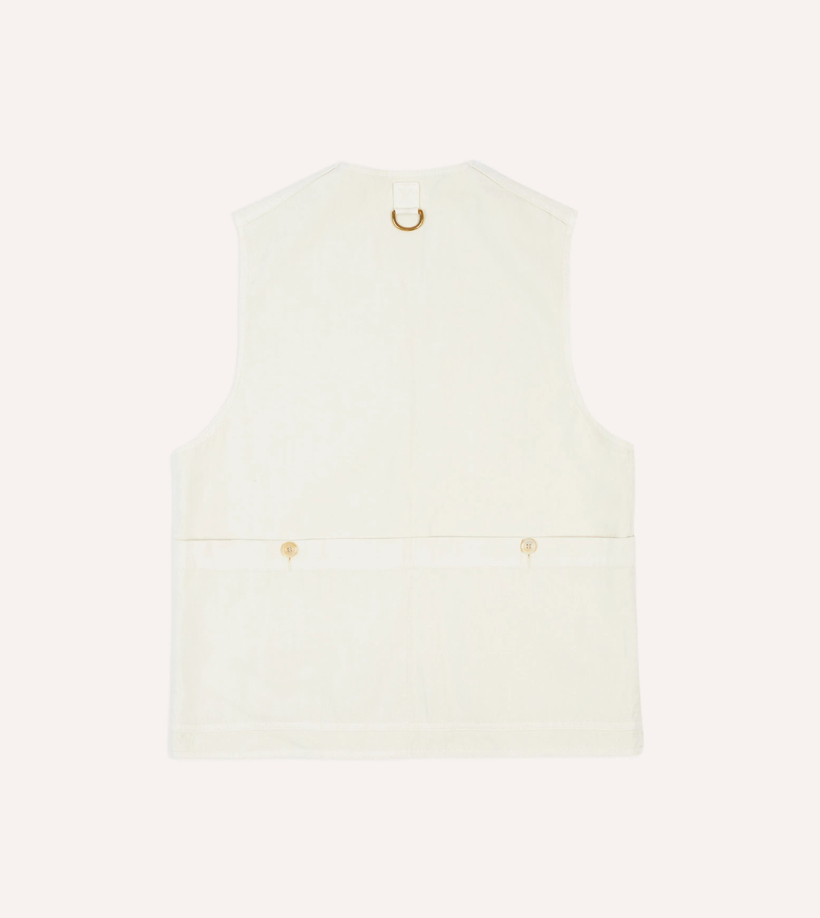 St. JOHN by Drake's Ecru Cotton Linen Potting Vest