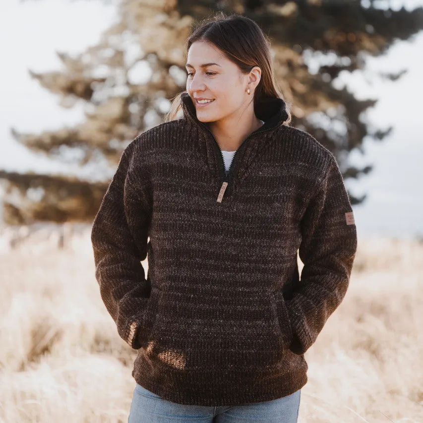 Station Half Zip Women - Brown Mix