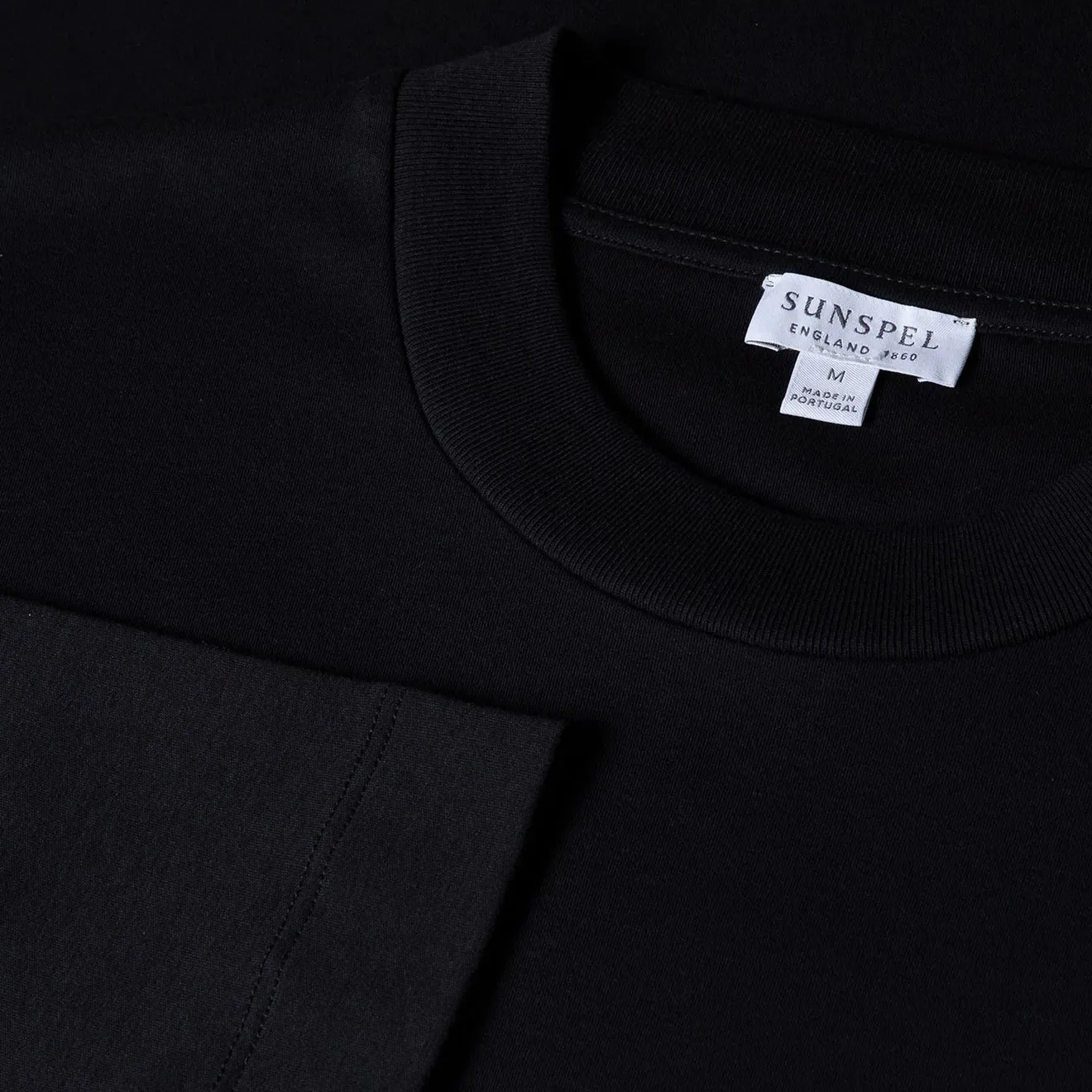 Sunspel Long Sleeve Heavyweight T-shirt Black