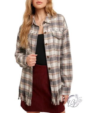 Taking On Fringe Plaid Shacket