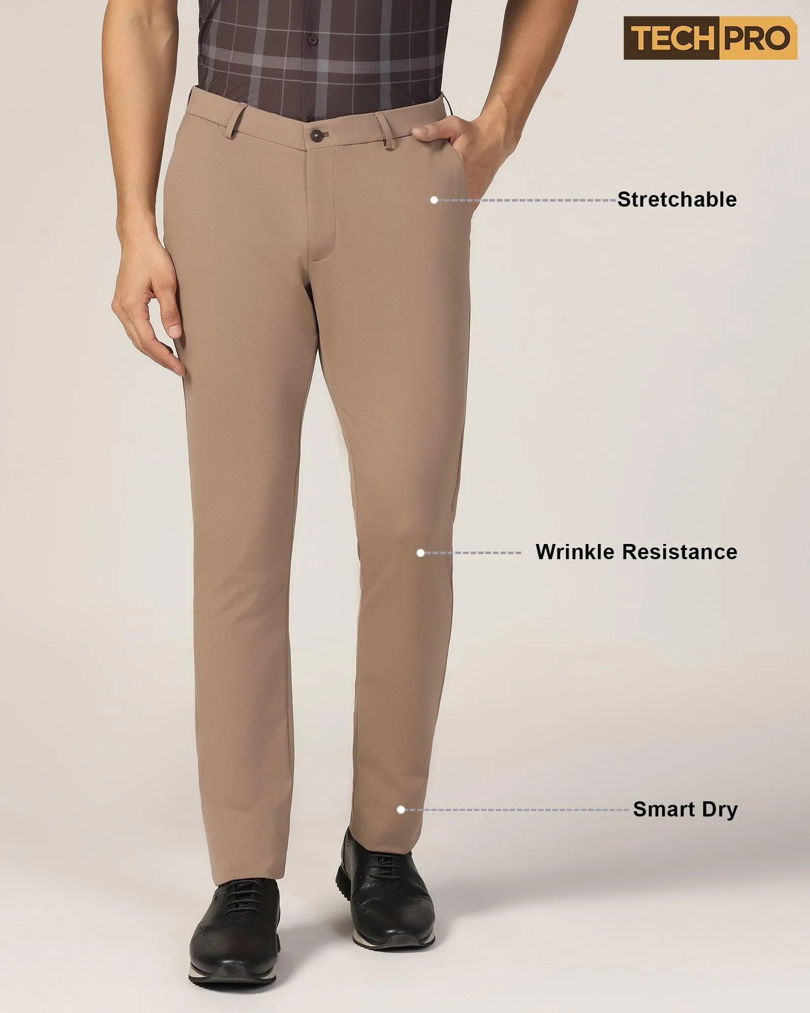 TechPro Slim Fit B-91 Casual Mouse Solid Khakis - Ziea