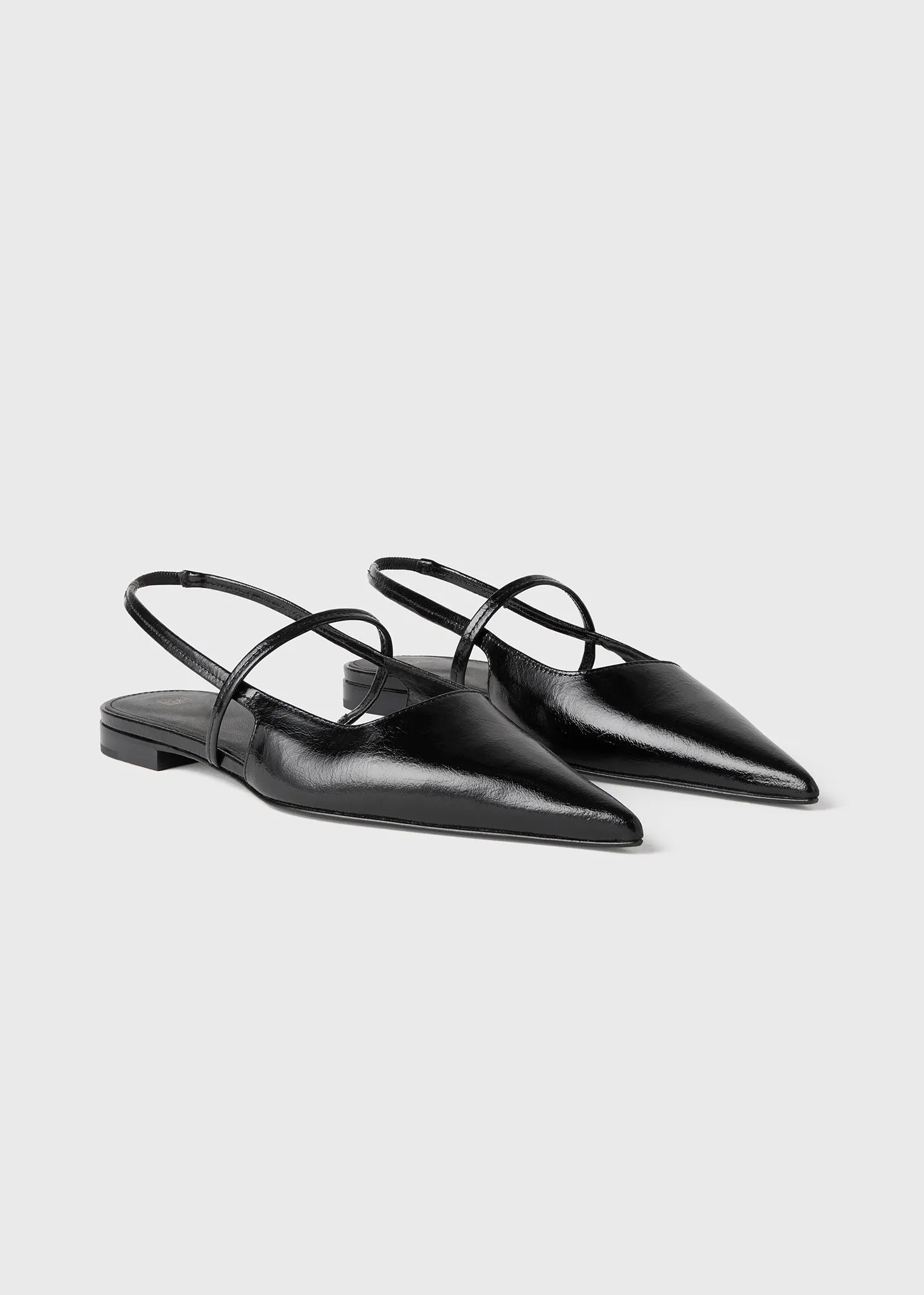 The Sharp Slingback Flat black