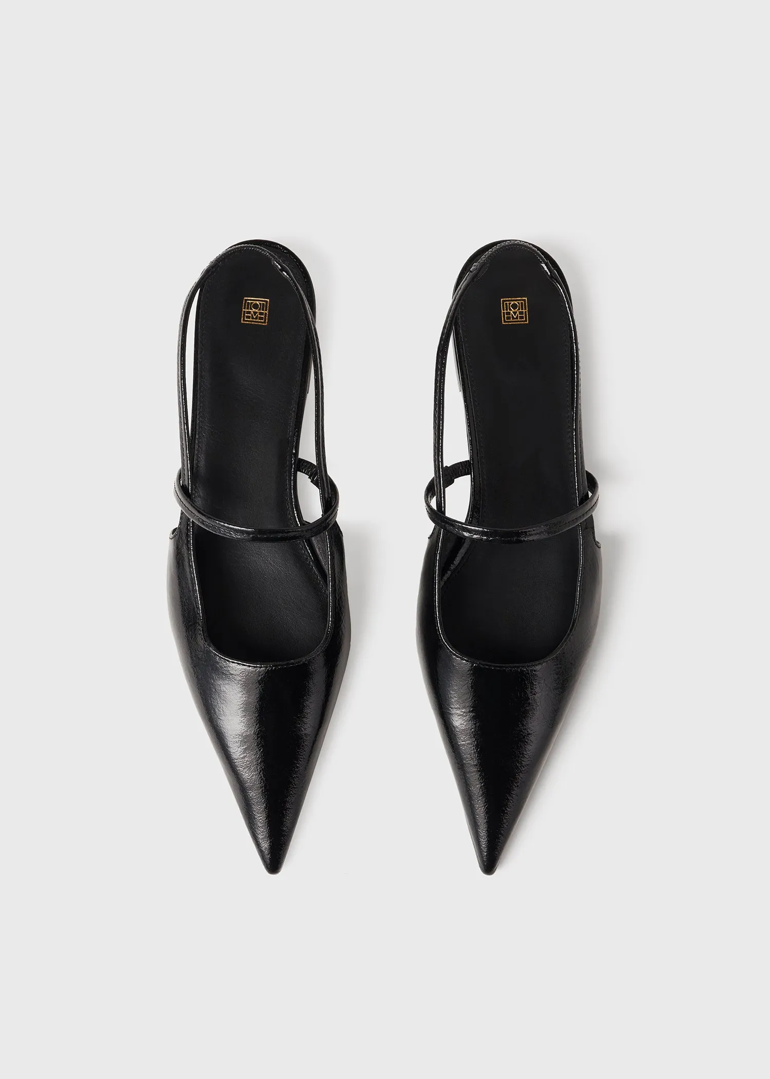 The Sharp Slingback Flat black