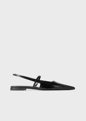 The Sharp Slingback Flat black