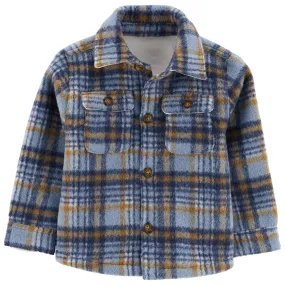 Toddler Boys' Blue & Brown Plaid Shacket 2Q310310