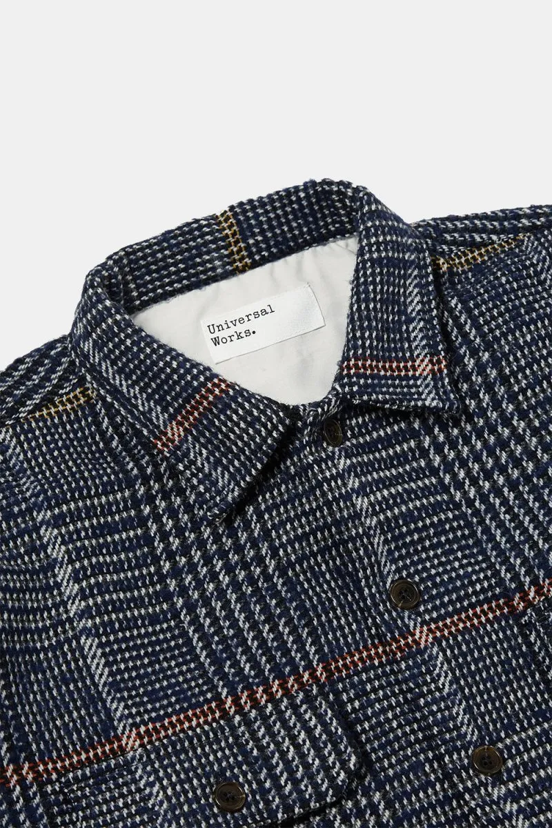 Universal Works Long Sleeved Utility Shirt (Navy Dogtooth Check)