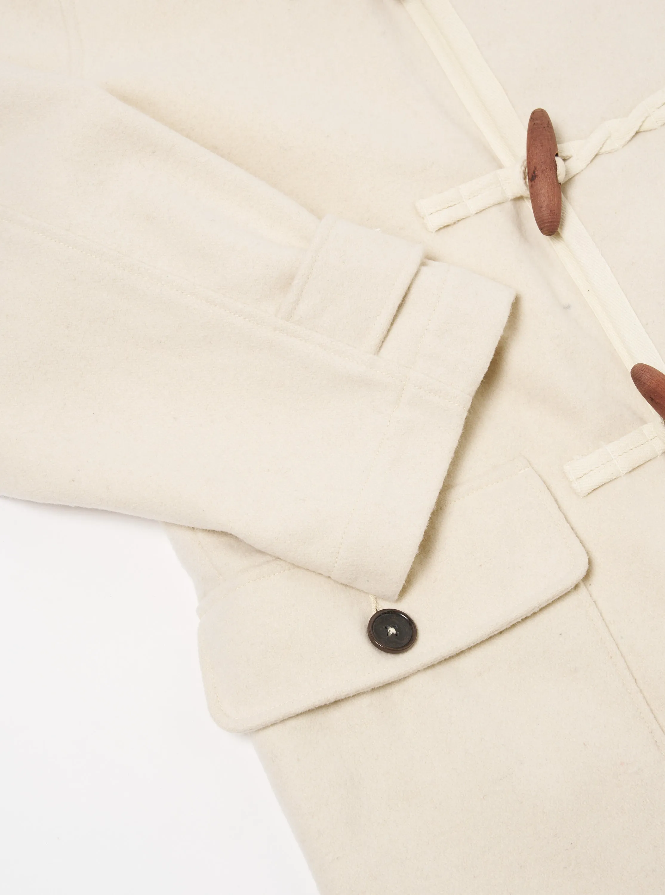 Universal Works Military Duffle Coat in Ecru Marl Mowbray