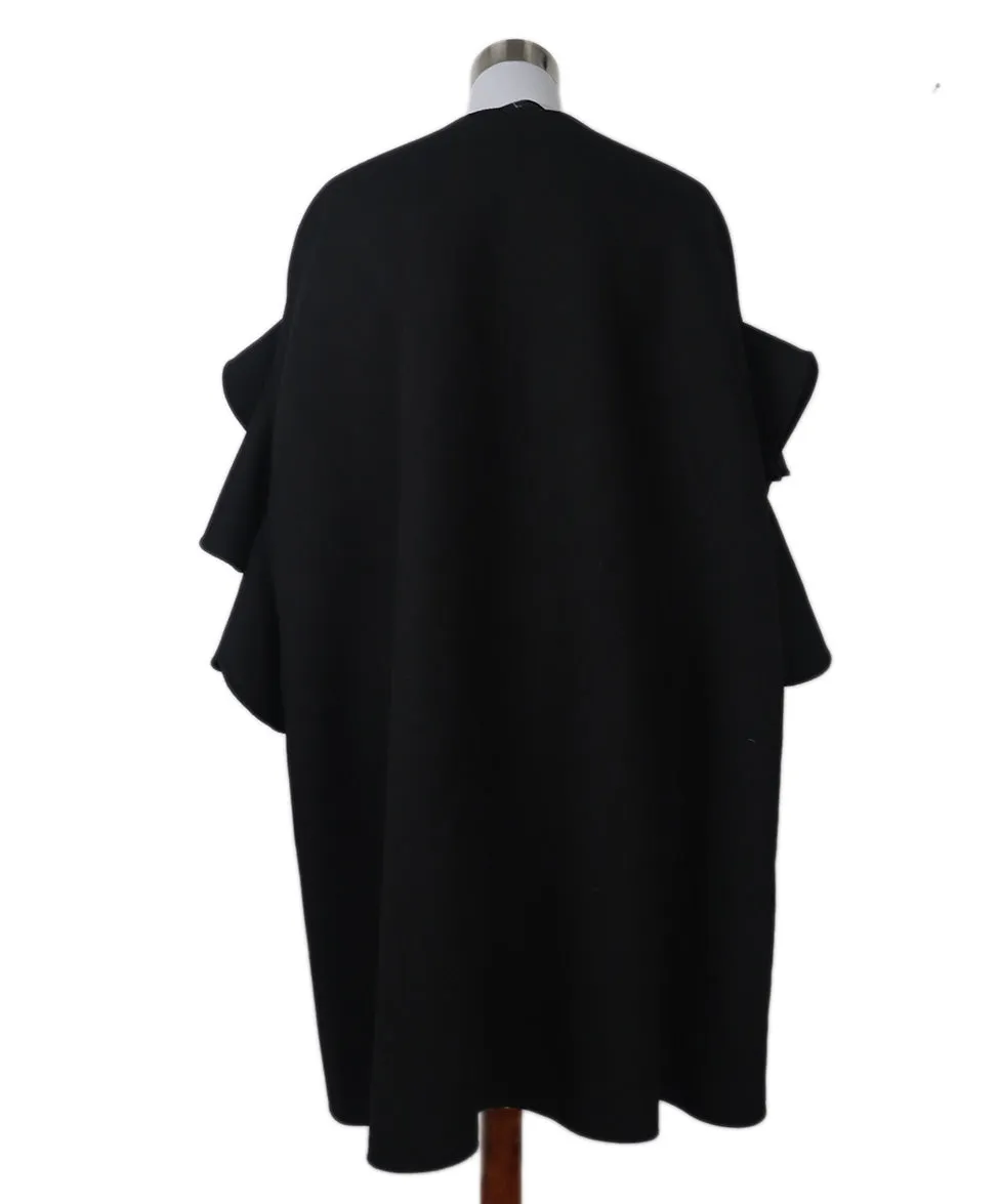 Valentino Black Scallop Sleeve Coat sz 12