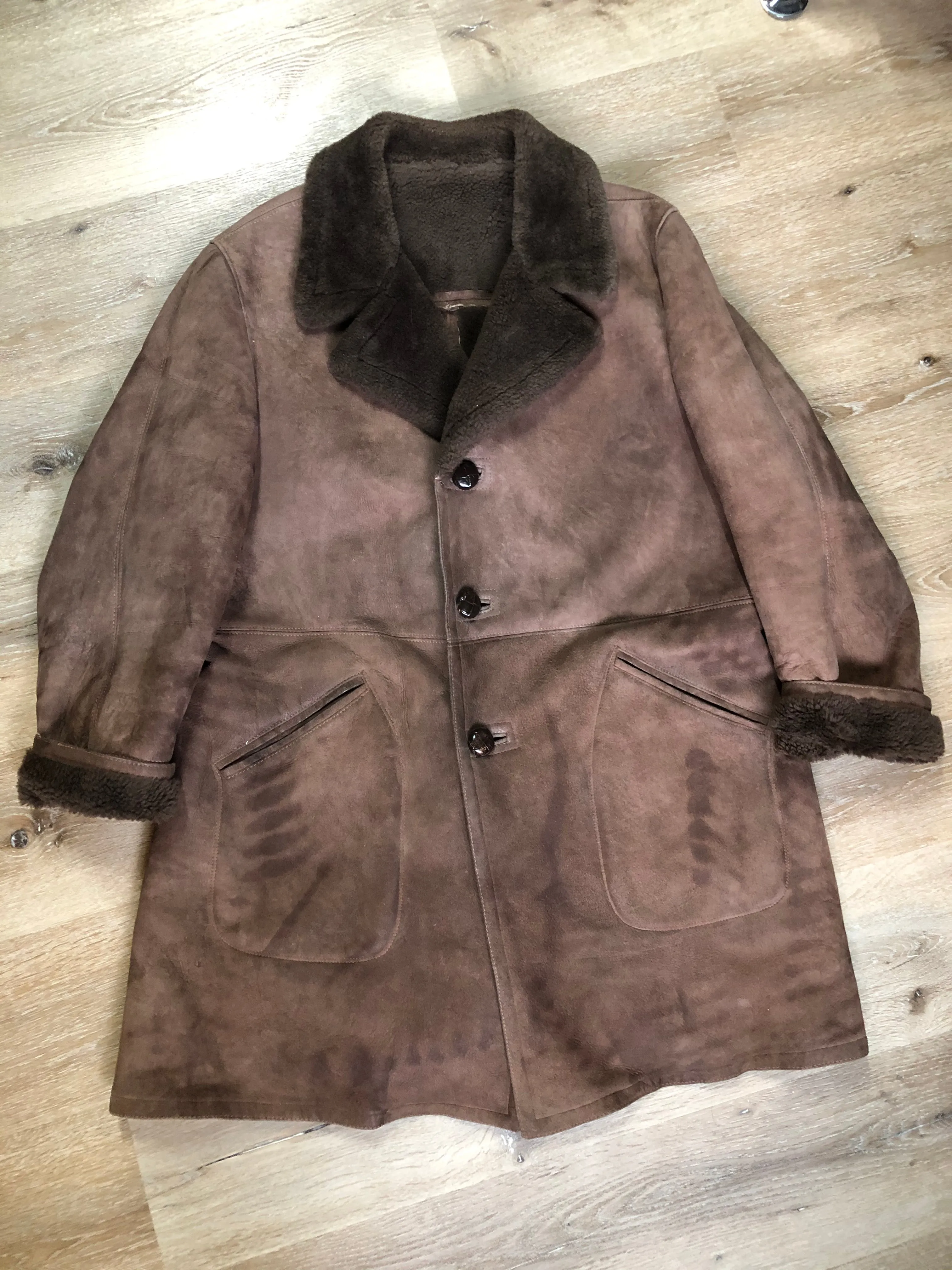 Vintage Bovet Medium Brown Shearling Coat