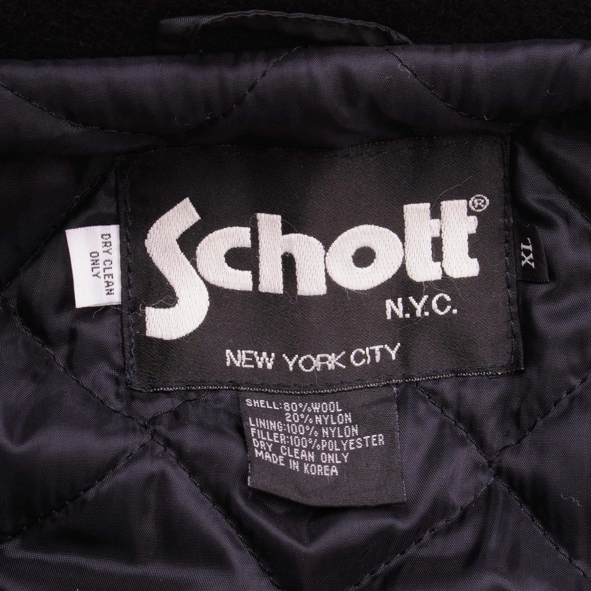 VINTAGE SCHOTT NYC PEA COAT JACKET 2000S SIZE XL