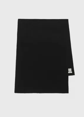 Wide classic wool scarf black