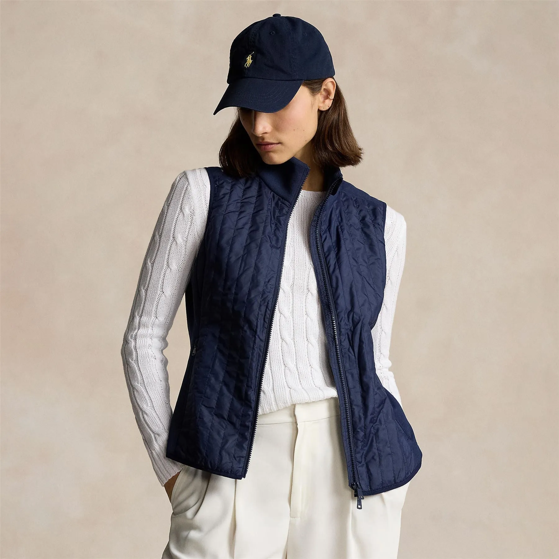 Womens RLX Full Zip Gilet Refined Navy - AW24