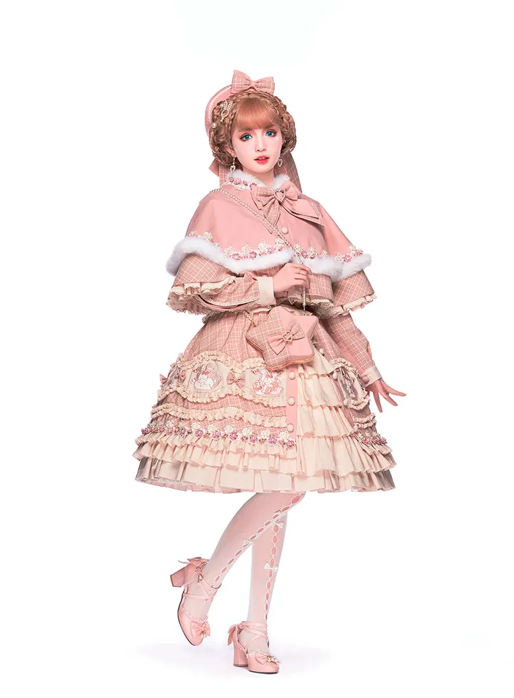 Youpairui~Helford~Sweet Coordinated Lolita Suit Pink Plaid Lolita SK Set