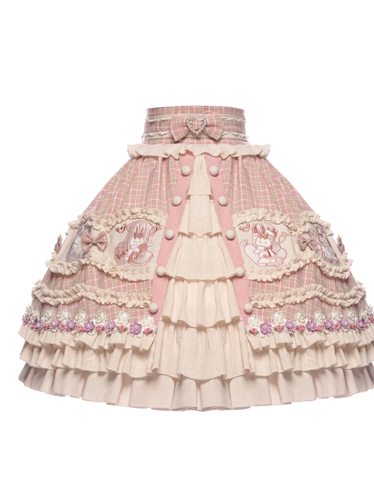 Youpairui~Helford~Sweet Coordinated Lolita Suit Pink Plaid Lolita SK Set