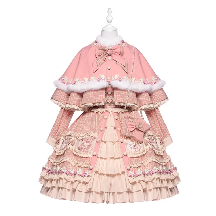 Youpairui~Helford~Sweet Coordinated Lolita Suit Pink Plaid Lolita SK Set