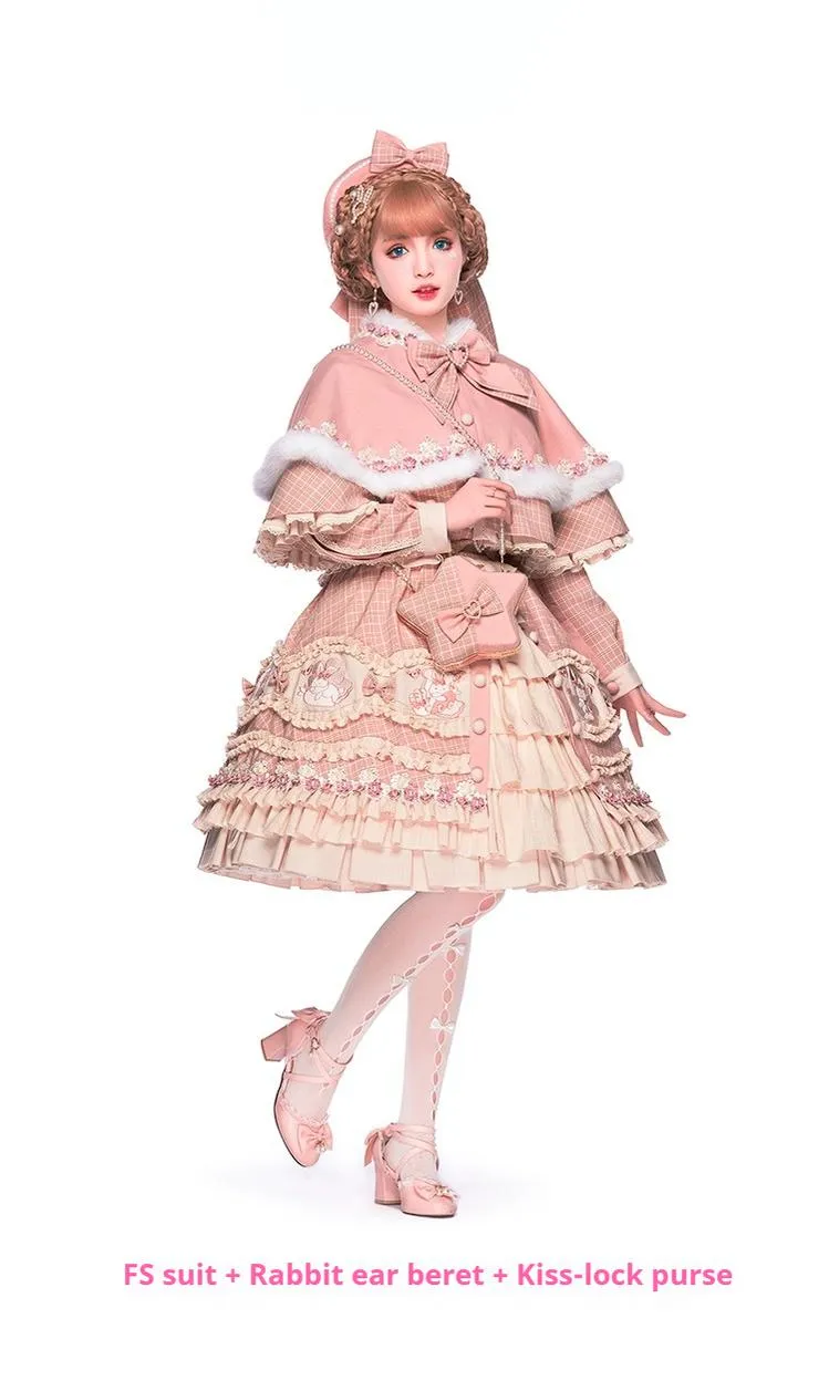 Youpairui~Helford~Sweet Coordinated Lolita Suit Pink Plaid Lolita SK Set