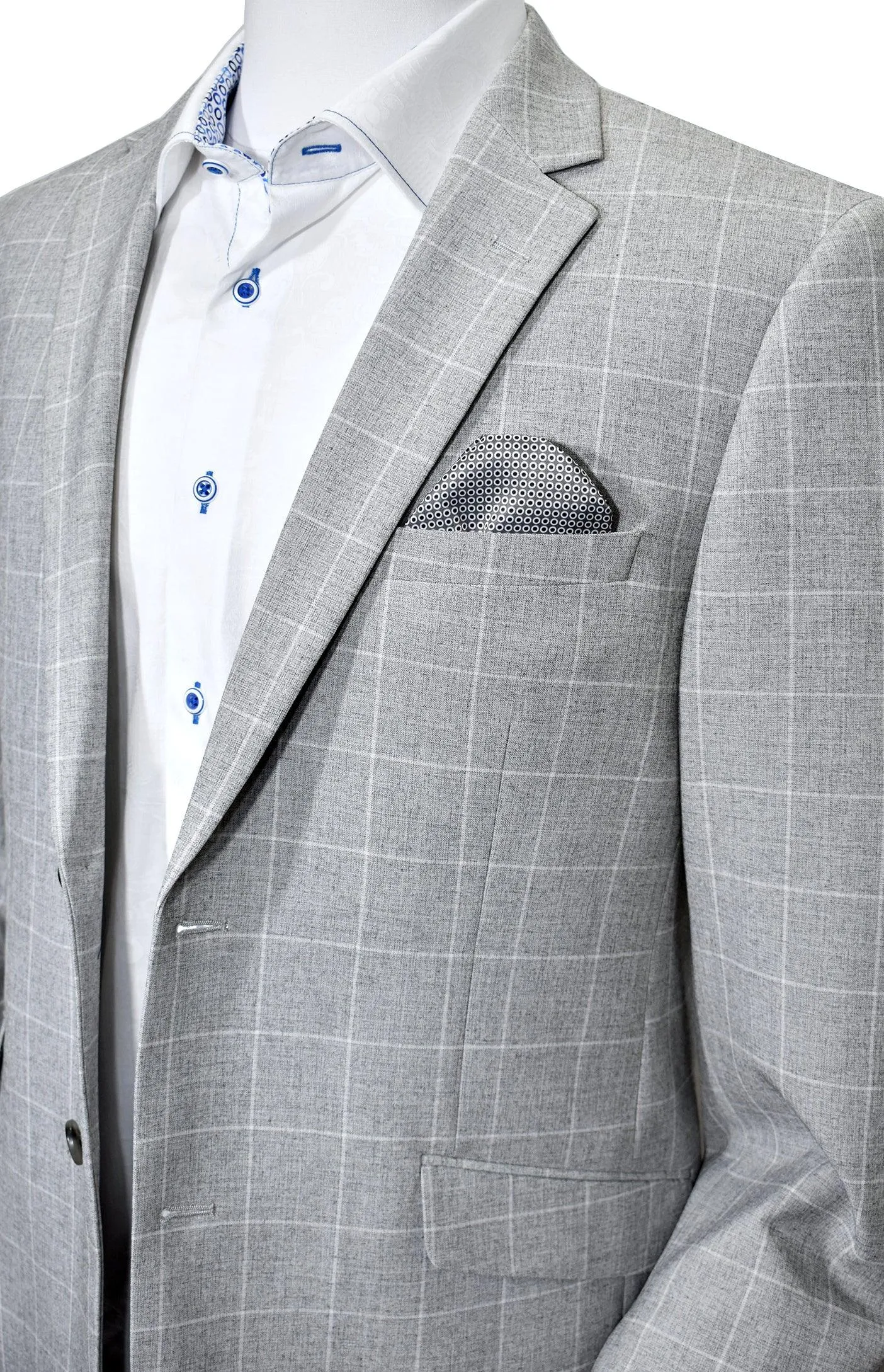 ZR29510 Gray Window Pane Sport Coat